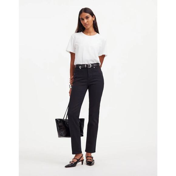 NEW Madewell Women’s Size 4‎ (26) Stovepipe Jeans Black Rinse Wash NWT - Picture 1 of 9